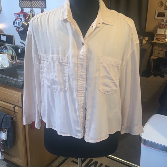 American eagle cropped button up - Picture 2 of 9